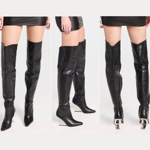 CULT GAIA Black Leather Knee High 'Yasmina' Boots